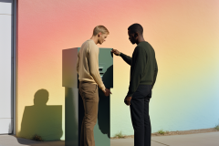canerican_two_men_standing_outside_of_a_black_mailbox_in_the_st_4fd34b1d-8cfe-4b9a-84a3-948242a9cee3